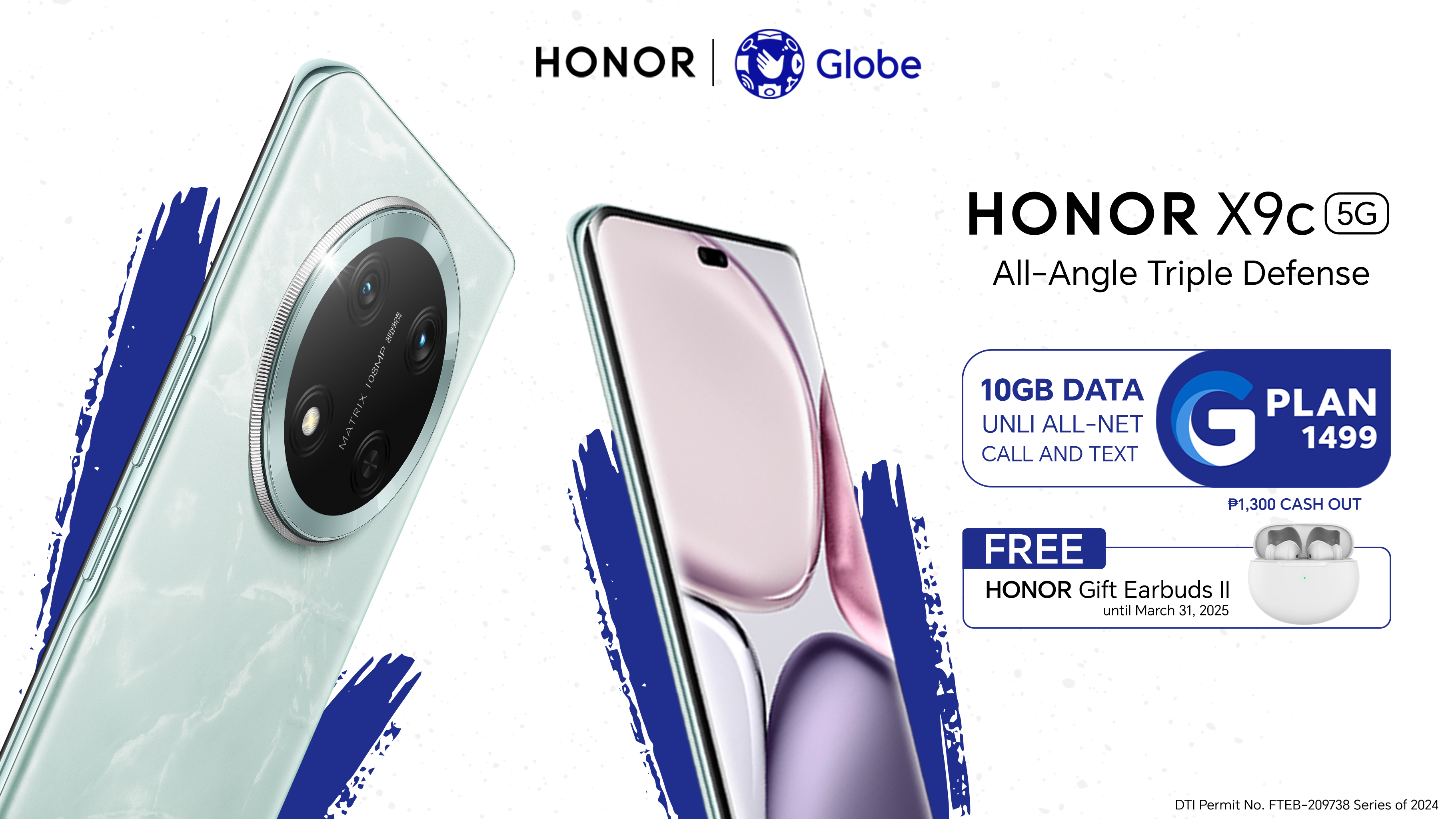 LOOK: You Can Now Get HONOR X9c 5G via Globe Postpaid Plans with FREE HONOR Gift Earbuds II